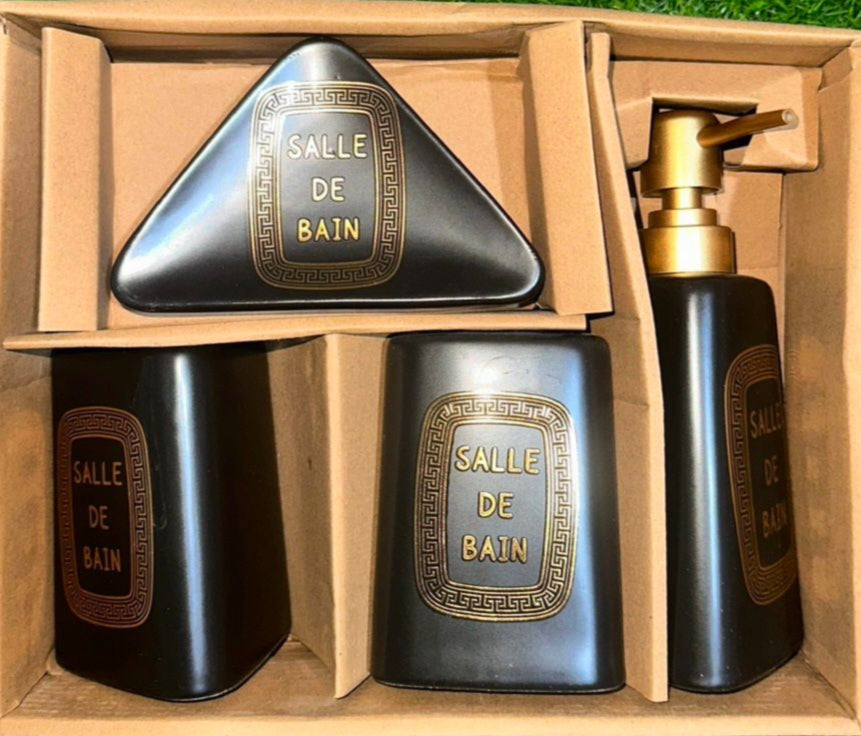 Luxury 4-Piece Bathroom Accessory Set – "Salle De Bain"