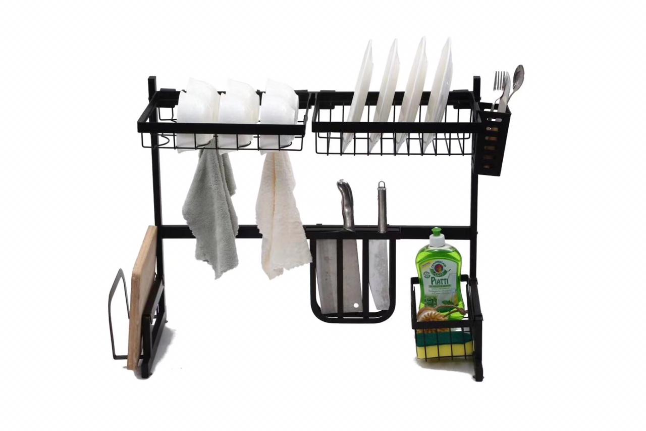 Kitchen Space Stainless Steel Dish Drying Rack (Black) - waseeh.com
