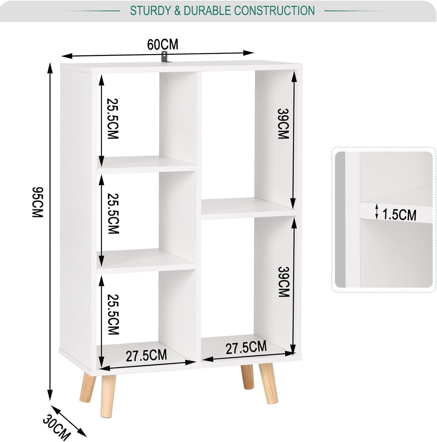 Wudu Hollow Lounge Drawing Room Storage Office Bookcase Decor