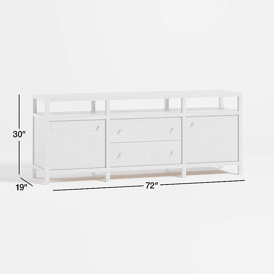 Hoard Living Lounge LED Storage Media Console (Solid Wood)