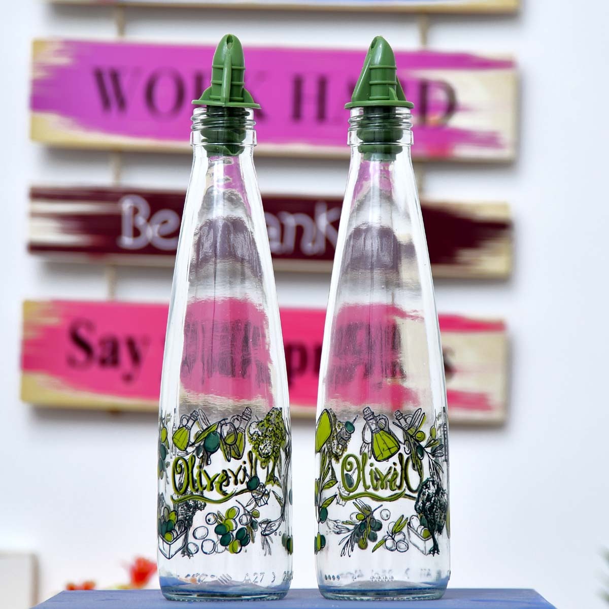 Jungle Bloom oil and Vinegar Bottle Set - waseeh.com