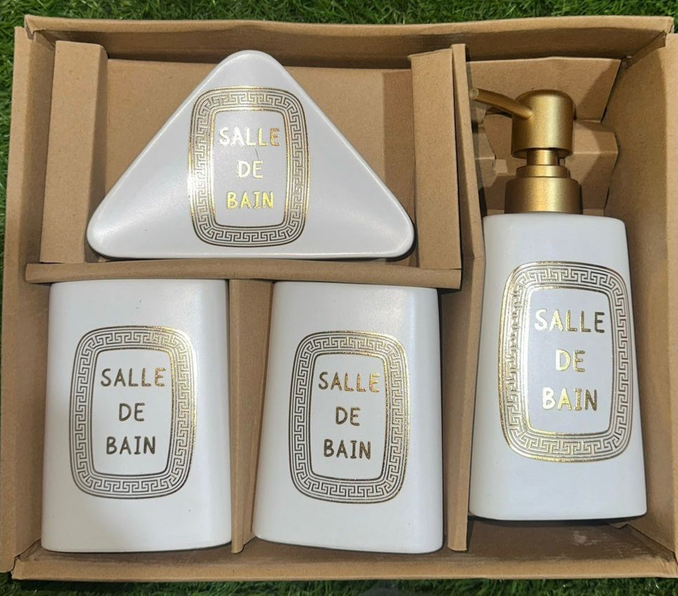 Luxury 4-Piece Bathroom Accessory Set – "Salle De Bain"