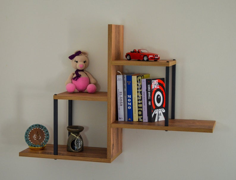 Upended Living Lounge Drawing Room Floating Shelve Decor - waseeh.com