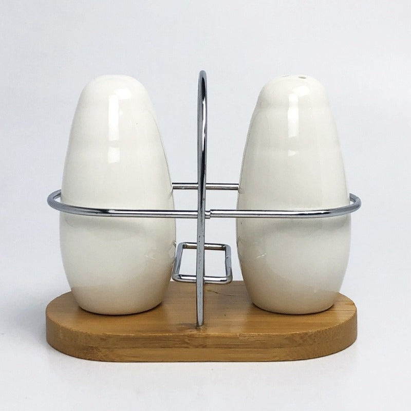 Salt and Pepper Shaker With Bamboo Base - waseeh.com