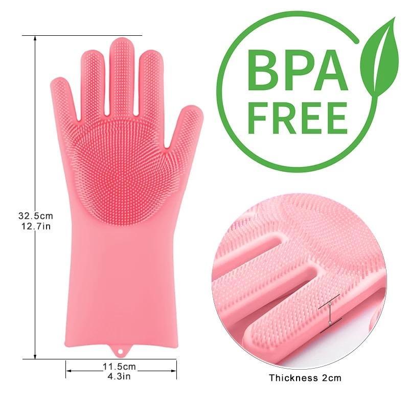 Silicone Scrub Gloves (1 Pair) - waseeh.com