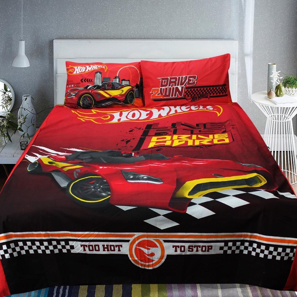 Cotton Quilt Cover Set - 6 pcs - Hot Wheels - waseeh.com