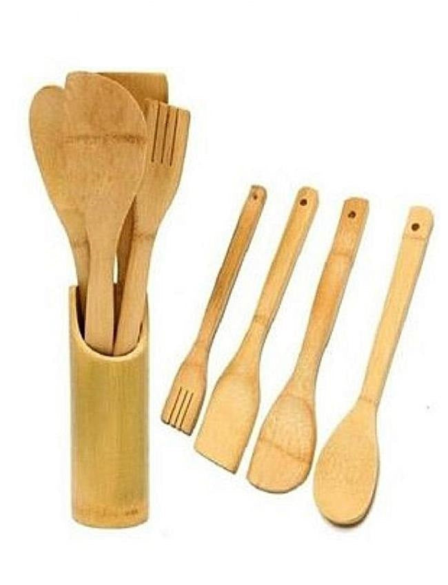 Bamboo Spoon Utensils (7 Pcs) - waseeh.com