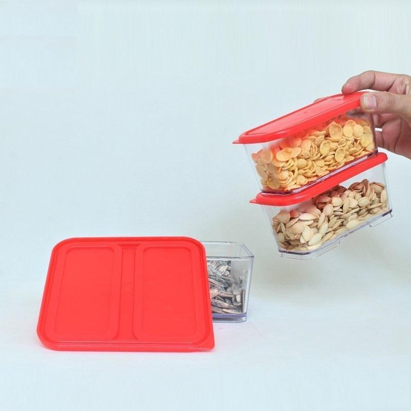 3PCs Acrylic Stackable and space savvy food containers Set - waseeh.com