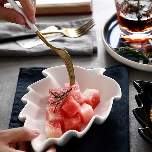Gold Kish Dry Leaf ceramic bowl - waseeh.com