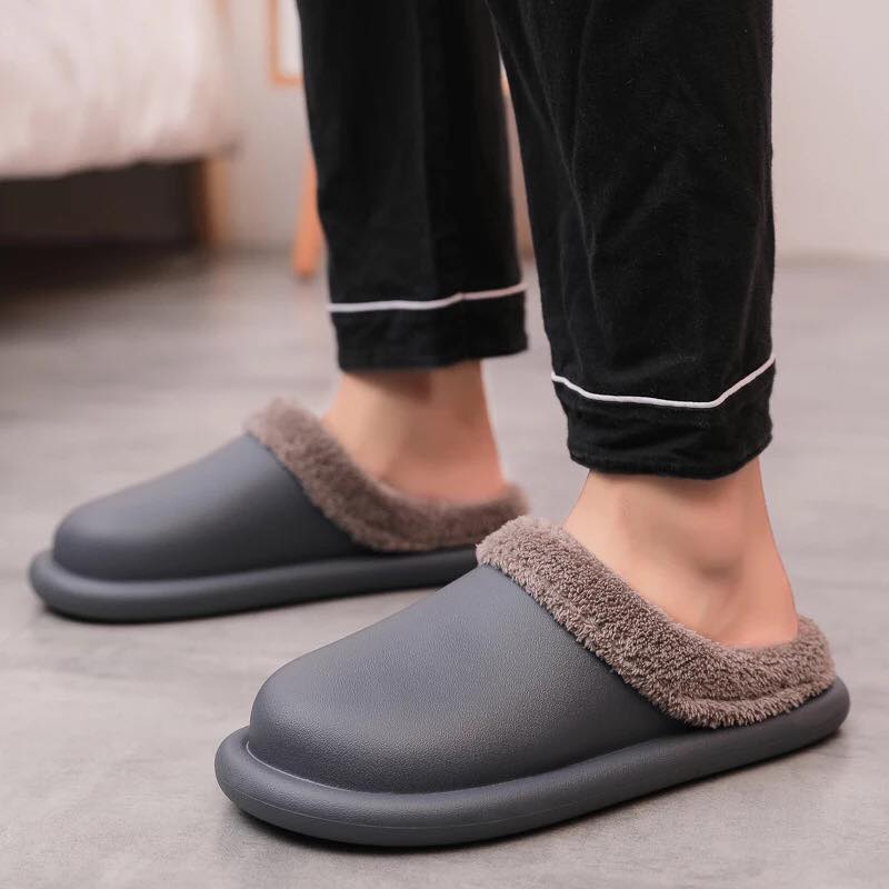 Men Women Waterproof Indoor Slippers (Grey) - waseeh.com