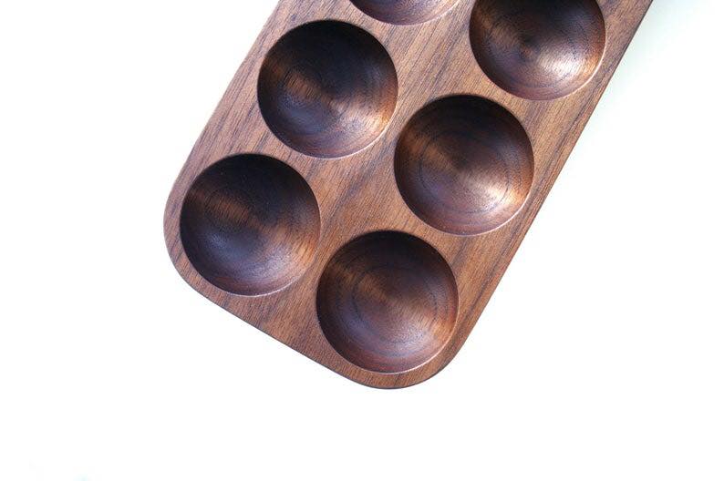 Mahogany Wooden Kitchen Egg Holder Tray - waseeh.com