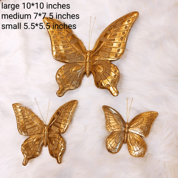 Golden Butterfly Wall Decor Set - waseeh.com