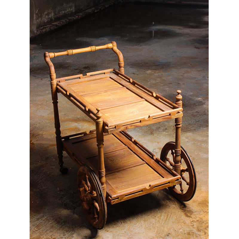 Howdy Living Lounge Drawing Room Trolley Decor (Shisham) - waseeh.com