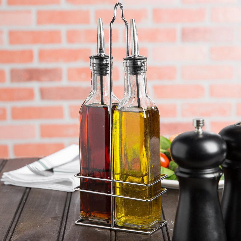 Oil & Vinegar Cruet Set with Rack (3 Piece) - waseeh.com