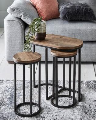 Round Nesting Living Lounge Bedroom Side Tables (Set of 3) - waseeh.com