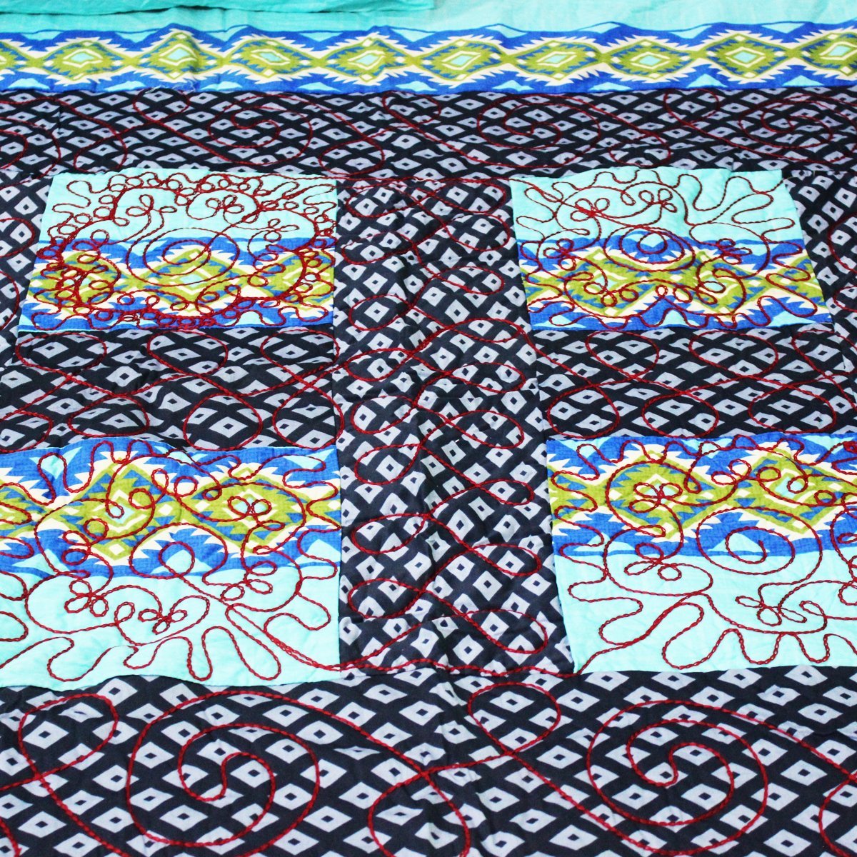 Cotton Satin Patch Work Bedsheet - waseeh.com