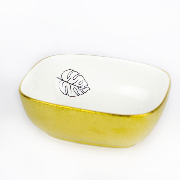 Kitchen Ceramic Serving Bowl (Leaf Print) - waseeh.com