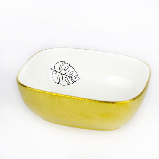 Kitchen Ceramic Serving Bowl (Leaf Print) - waseeh.com