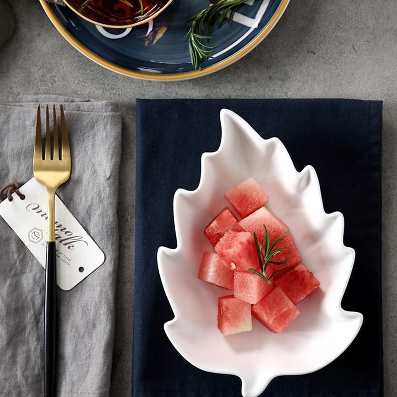 Gold Kish Dry Leaf ceramic bowl - waseeh.com