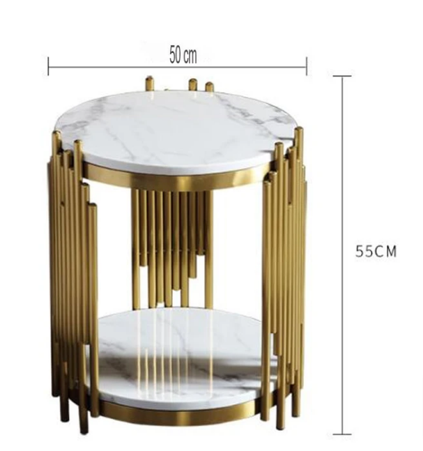 Gold Marble Living Room Lounge Decor Side Table - waseeh.com