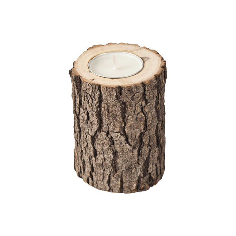 Wooden Log Candle Holders (3 Pcs) - waseeh.com