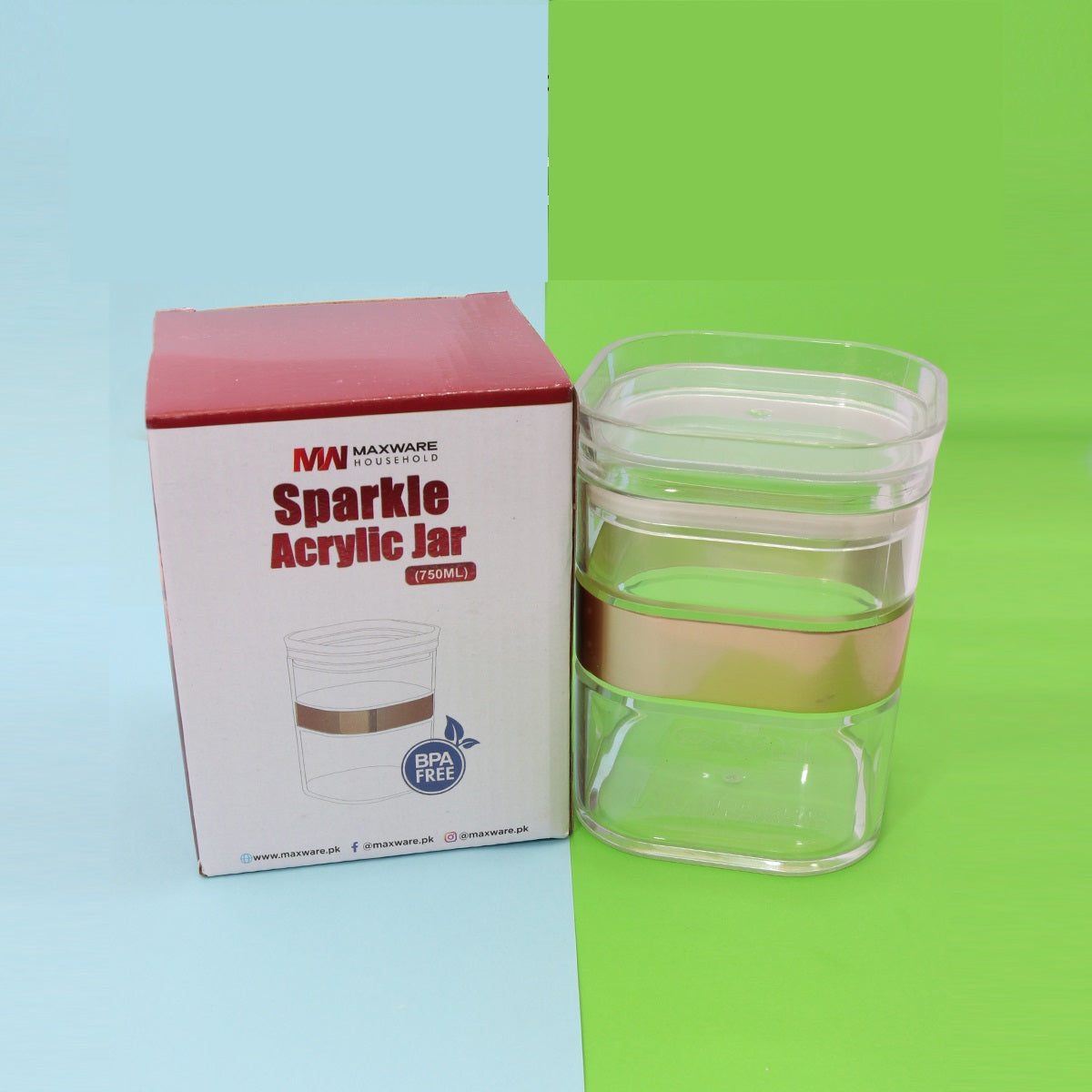 Sparkle Acrylic Glass Jars(Pack of 3) - waseeh.com