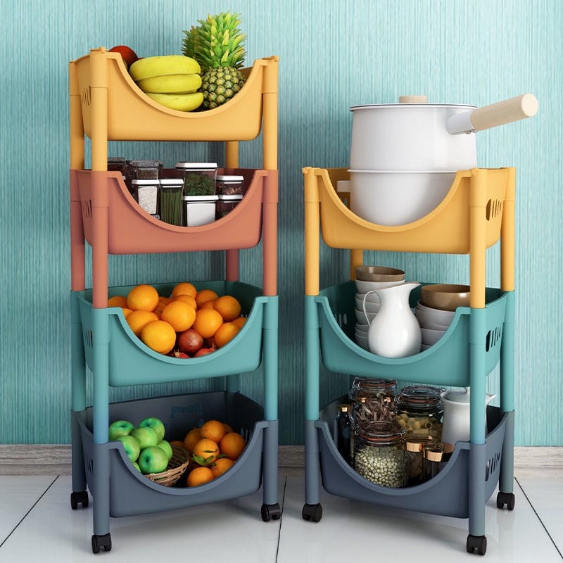 4 Layer Cultured Storage Organizer Rack Trolley - waseeh.com