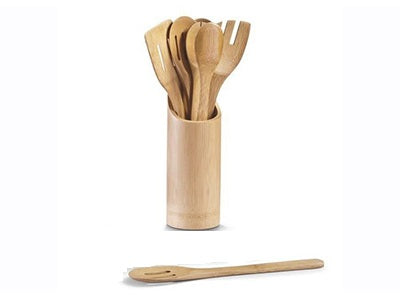 Bamboo Spoon Utensils (7 Pcs) - waseeh.com