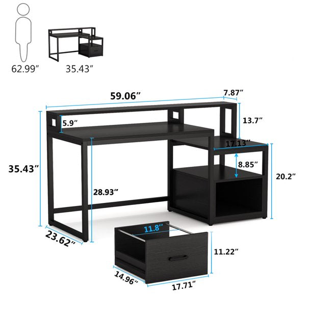 Tribesigns Work Station Organizer Office Desk Table - waseeh.com