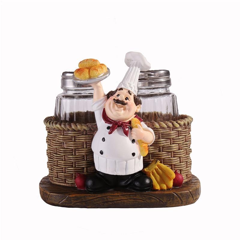 American Style Creative Resin Cook Pepper Salt And Pepper shaker Ornaments kitchen decoration Chef Crafts Gifts - waseeh.com