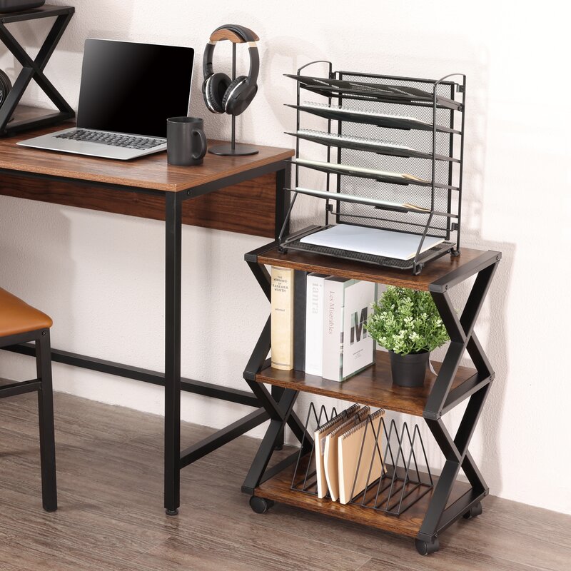 Caster Rolling Home Office Side Table Trolley - waseeh.com