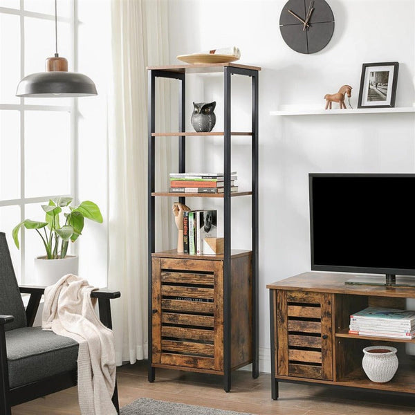 Multi Tier Tall Cabinet Bookcase Organizer Rack - waseeh.com