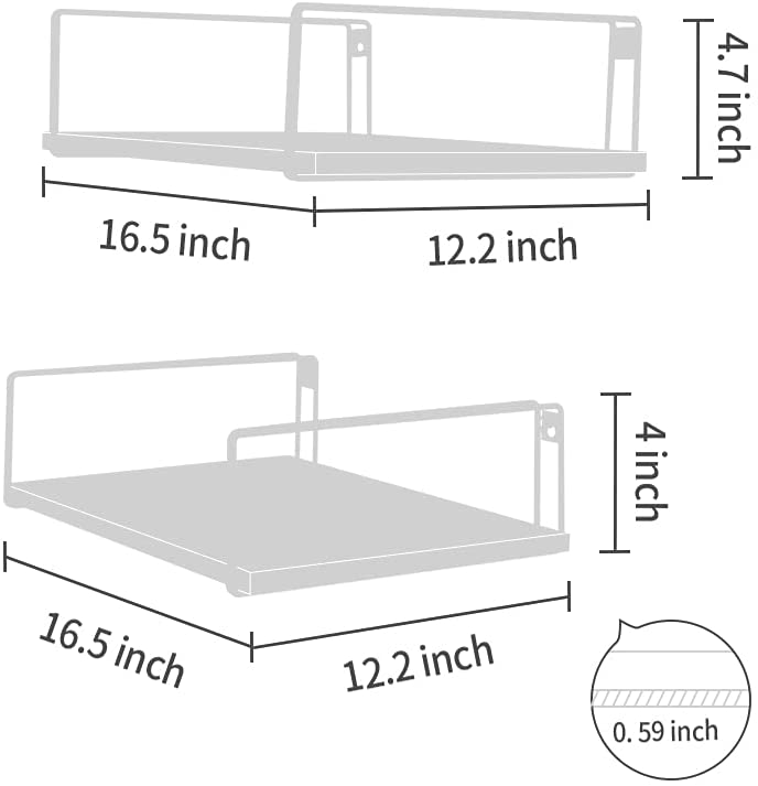 Carbonized Lounge Livin g Room Floating Organizer Shelve (Set of 2) - waseeh.com