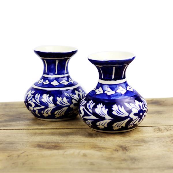 Mini Felicity vase 2pcs-Blue pottery - waseeh.com