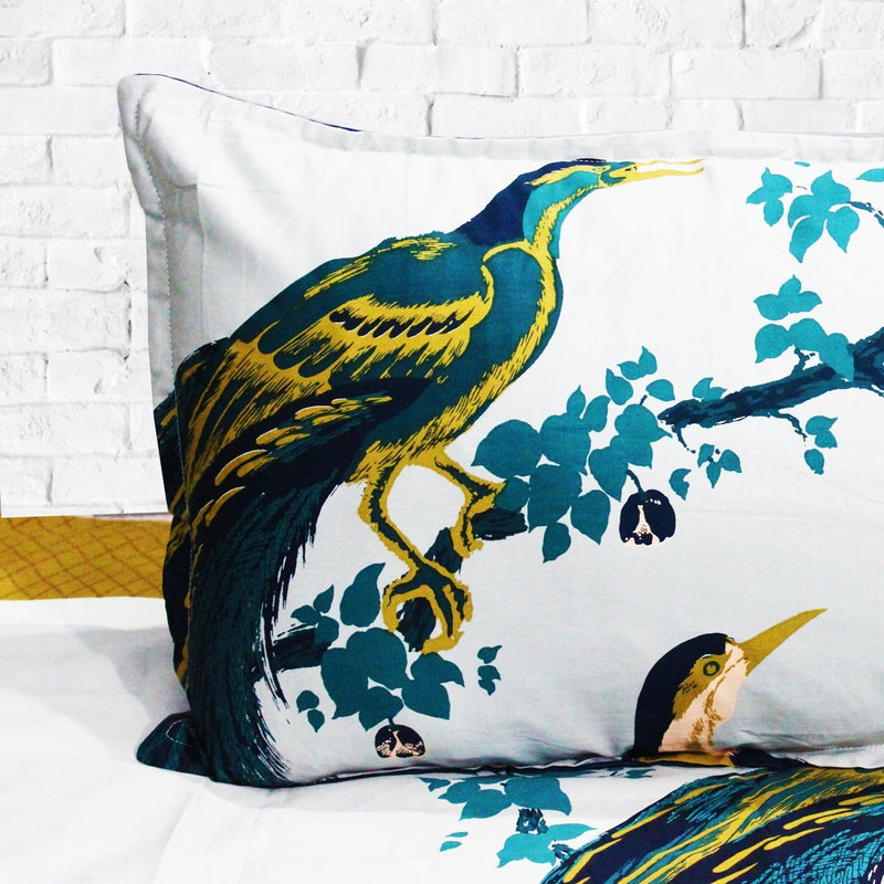 Peacock - Cotton Satin Bed Sheet With 2 Pillow cases - waseeh.com