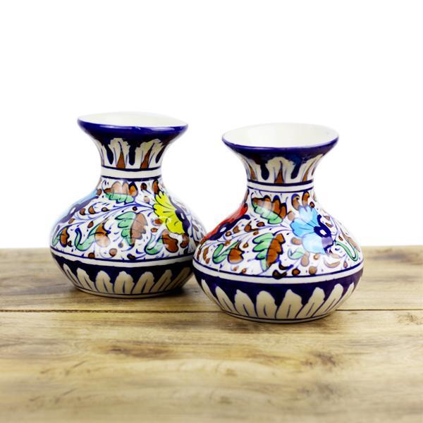 Mini Felicity vase 2pcs-Blue pottery - waseeh.com