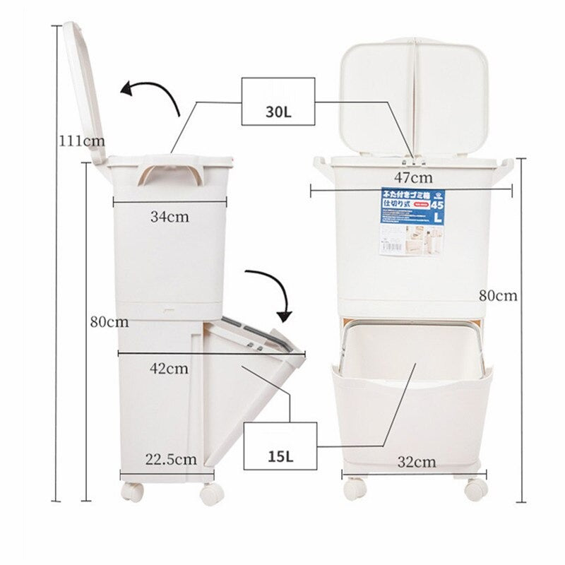 Classio Trash Kitchen Trolley - waseeh.com