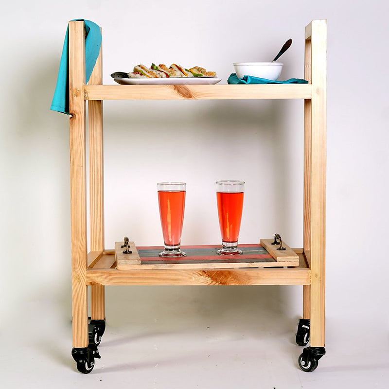 Treen Rolling Storage Serving Kitchen Dining Room Trolley - waseeh.com