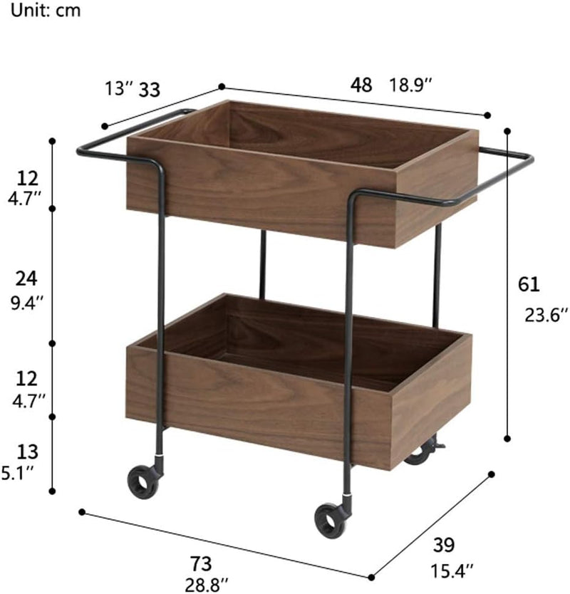 Rectangular Kitchen Organizer Trolley (2-Tier)