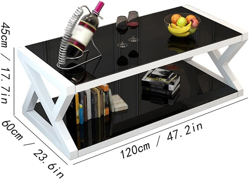 Tempered Industrial Cocktail Coffee Tea Table - waseeh.com