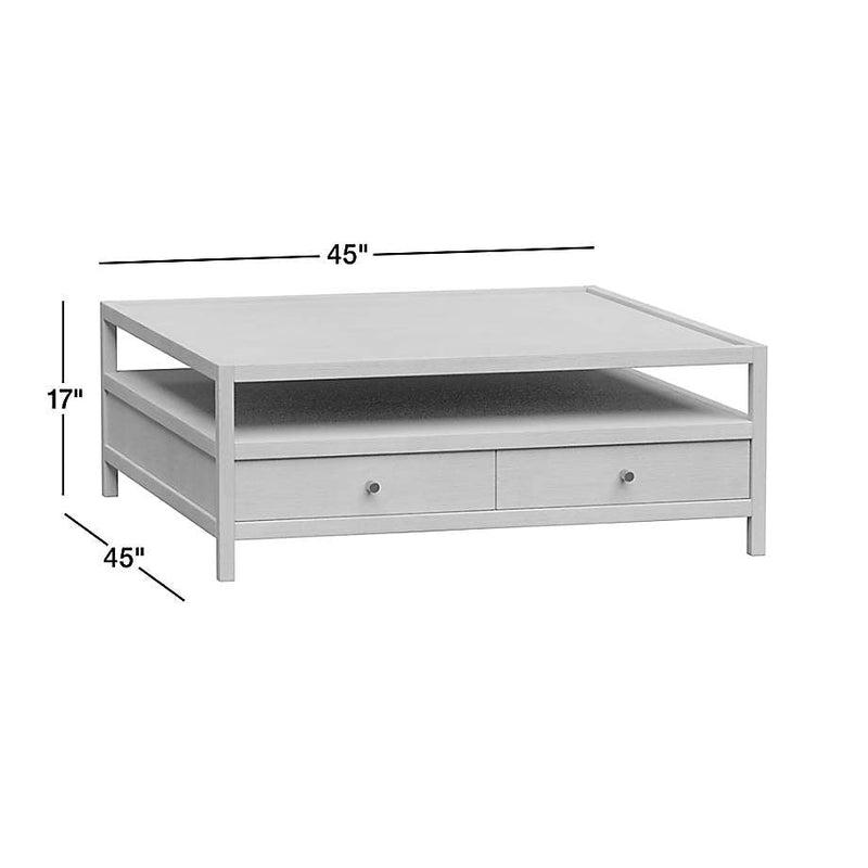 Caen Living Lounge Square Storage Coffee Table (Solid Wood)