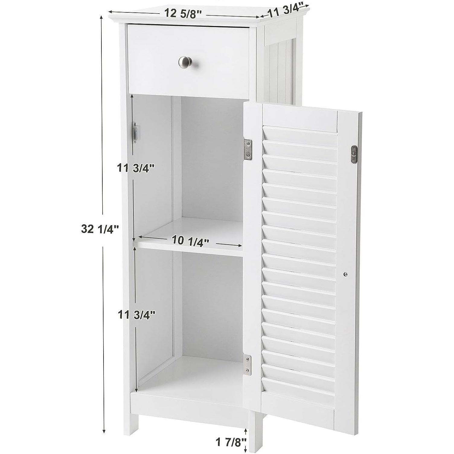 Shutter Bathroom Floor Cabinet Storage Organizer Tower Rack - Special ...