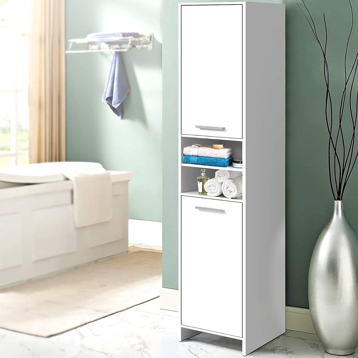 Double Cabinet Bathroom Rack - waseeh.com