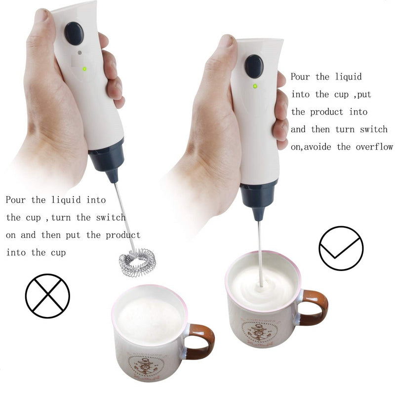 Electric Milk Frother Rechargeable Handheld Wand Coffee Mixer - waseeh.com