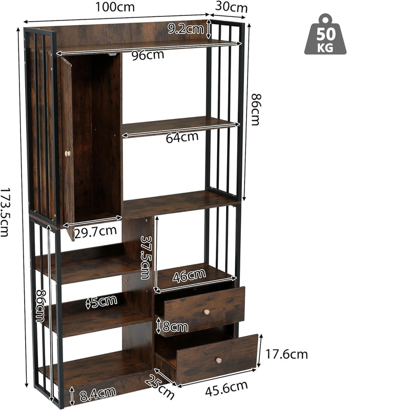 Becag Living Lounge Drawing Room Bookcase Organizer Rack