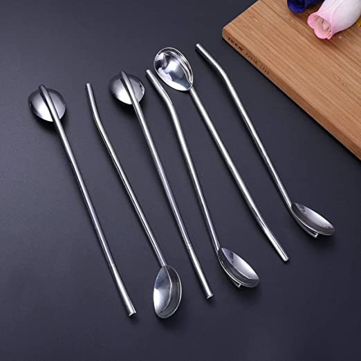 Spoon Steel Straws (Pack of 6) - waseeh.com