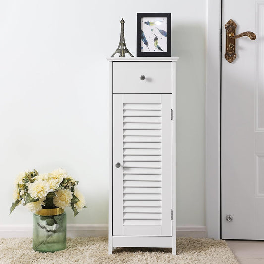 Shutter Bathroom Floor Cabinet Storage Organizer Tower Rack - Special