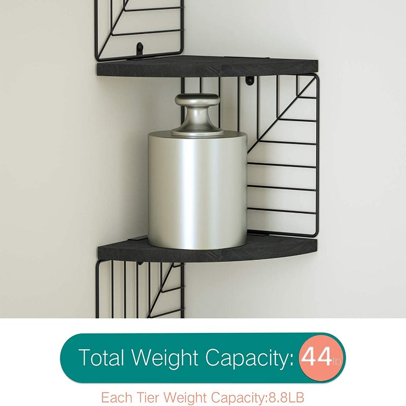 KANKEI Corner Shelf Wall Mount of 5 Tier Floating Shelves Wall Shelves - waseeh.com