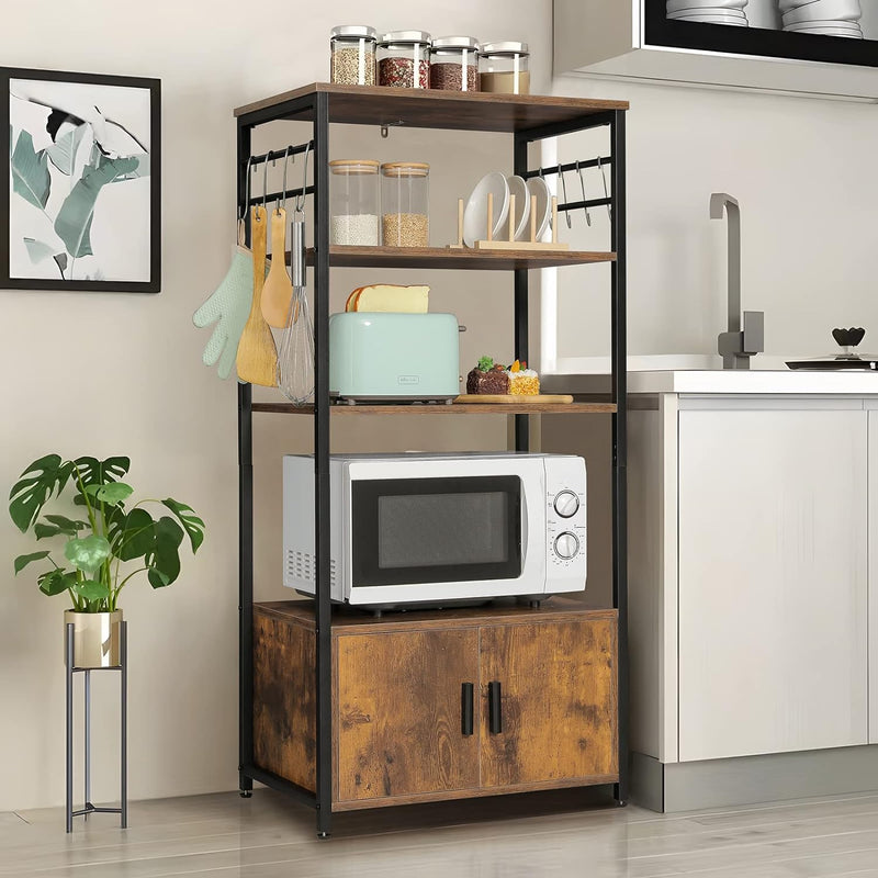 Iwell Living Dining Room Kitchen Microwave Stand Cabinet Utility Storage Shelve Rack