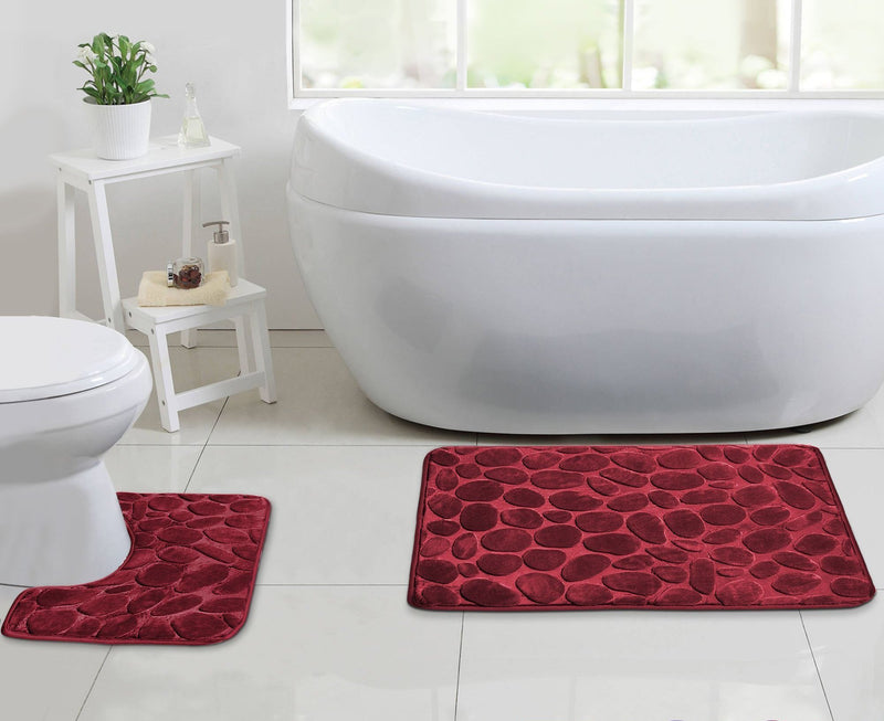 2 PCs Bath and Pedestal Mat Set - waseeh.com